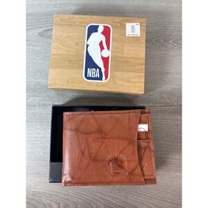 Golden State Warriors NBA Rico Industries Brown Bifold Wallet Debossed Logo New